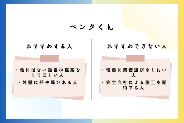 ペンタくんをおすすめできる人・おすすめできない人