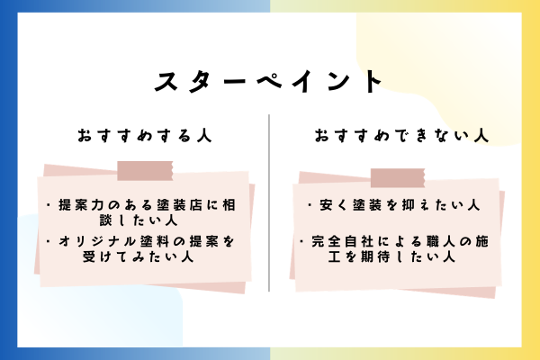 スターペイントをおすすめできる人・おすすめできない人