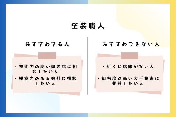 塗装職人をおすすめできる人・おすすめできない人